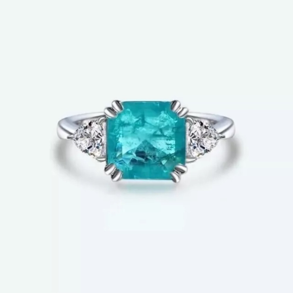 4.12  Carats Paraiba Tourmaline Ring |  Paraiba Tourmaline Cocktail Ring